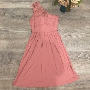 One shoulder rose dress